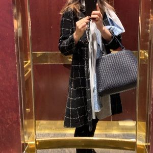 Elegant black & white checkered coat